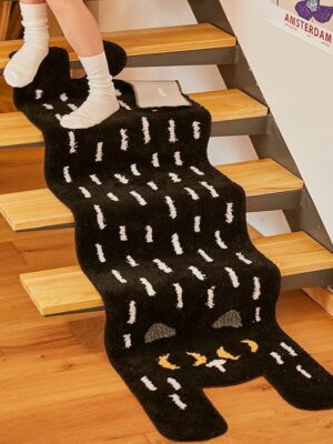 Cute Long Cat Stairs Bedroom Carpet For Living Room Bedroom Bedside Carpet Children's Room Cartoon Floor Mats