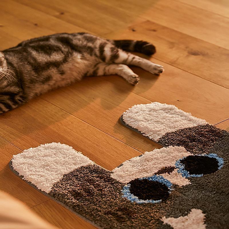 Cute Long Cat Stairs Bedroom Carpet For Living Room Bedroom Bedside Carpet Children's Room Cartoon Floor Mats - Image 3