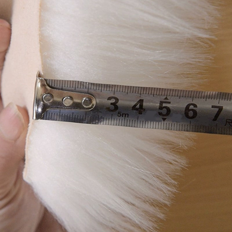 Yellow Modern Shaggy Area Faux Sheepskin Fur Round Plush Rugs For Living Room Bedroom Hall Bedroom Bedside - Image 4