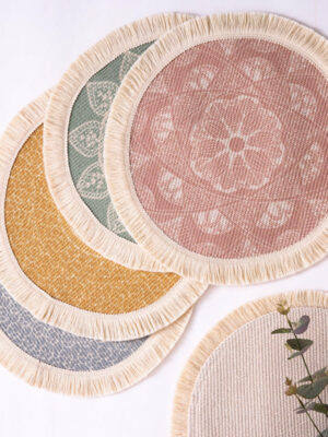 Colorful Bohemian Round Cotton Woven Placemat
