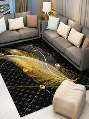 Gorgeous Feathers Patterns Modern Rug For Bedroom Living Room Sofa Rugs Floor Mat 16