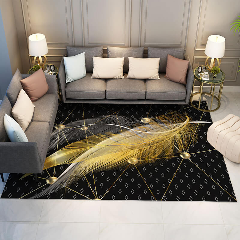 Gorgeous Feathers Patterns Modern Rug For Bedroom Living Room Sofa Rugs Floor Mat 16 - Image 2