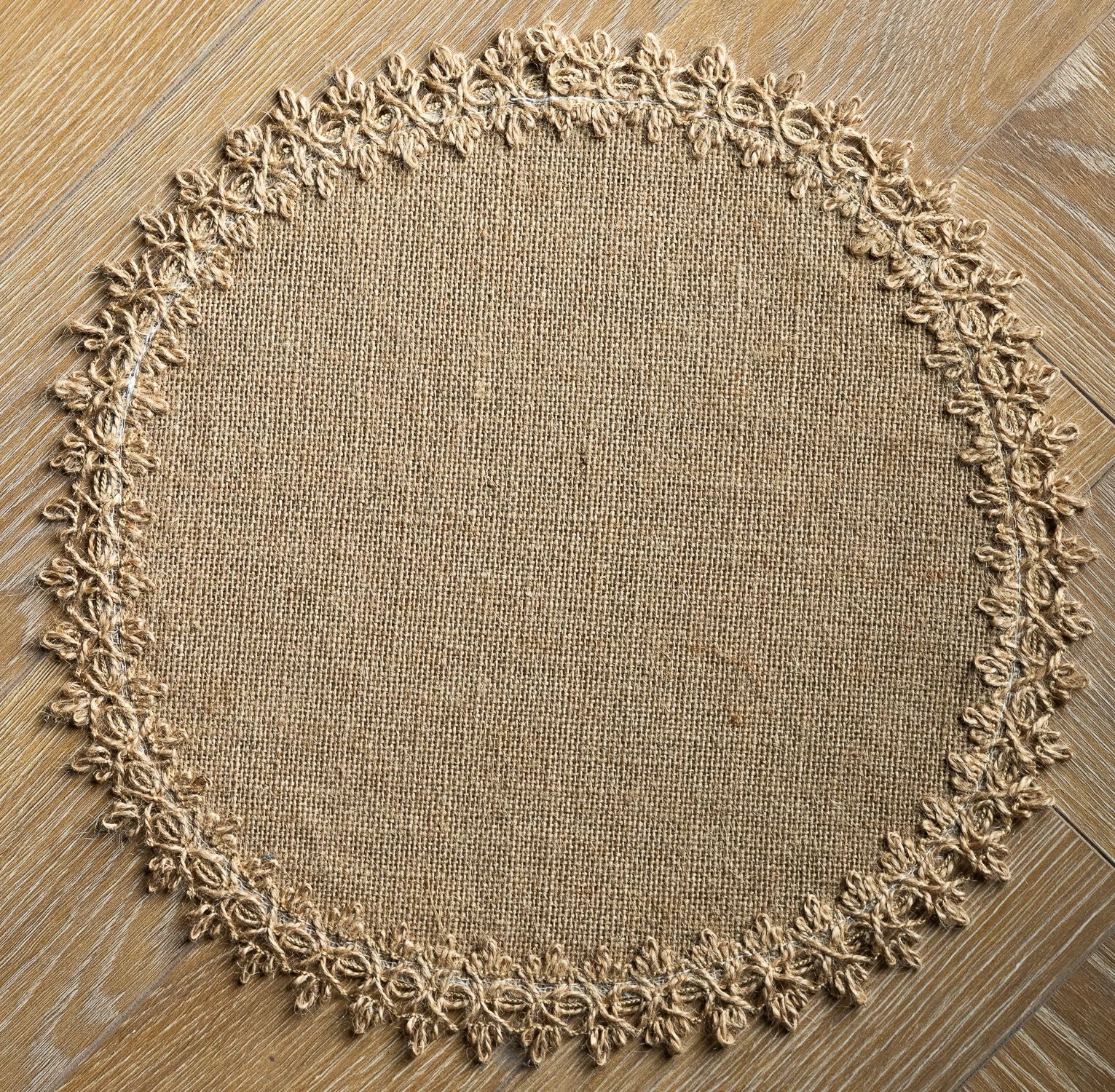 Vintage Jute Tassel Table Runner Round Bowl Mat Rectangular Heat Insulating Placemat 03 - Image 5