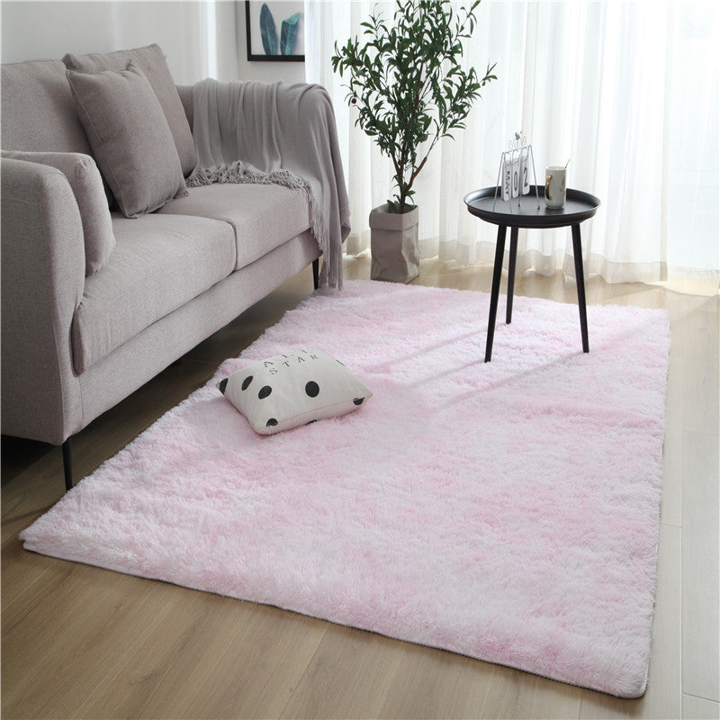 Gradient Pink Colour Modern Plain Carpet Bedroom Living Room Sofa Rugs Soft Plush Shaggy Rugs - Image 2