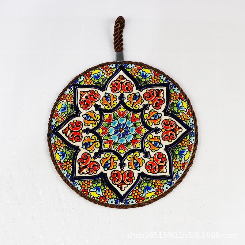 Vintage Patterned Ceramic Cork Base Table Runner Insulation Placemat - Image 10