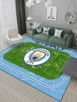 Manchester FC® Logo - Football Red Mats For Bedroom Children's Room Sofa Mat Easy Care Floor Mats