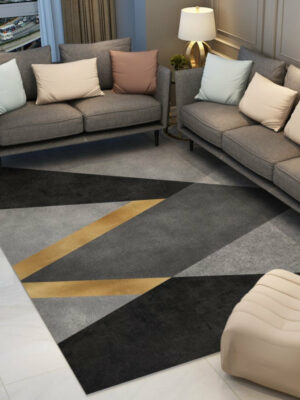 Modern Geometric Striped Simple Rugs for Living Room Dining Room Bedroom Hall Office