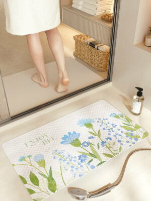 Beautiful Garden PVC Bathroom Anti-slip Mat With Bottom Suction Cups 01