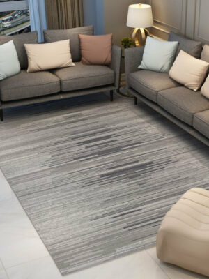 Gradient Grey Line Modern Striped Simple Geometric Rugs for Living Room Dining Room Bedroom Hall Office