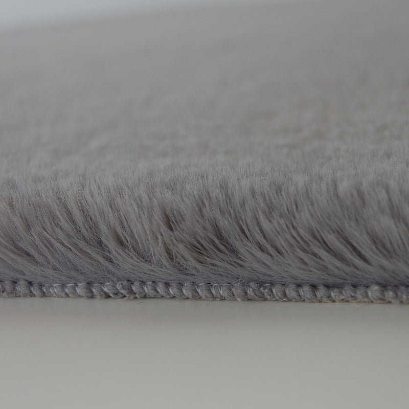 White Round Faux Rabbit Fur Solid Colour Shaggy Comfy Rugs For Living Room Nursery Bedroom Bedside Rugs Floor Mats - Image 3