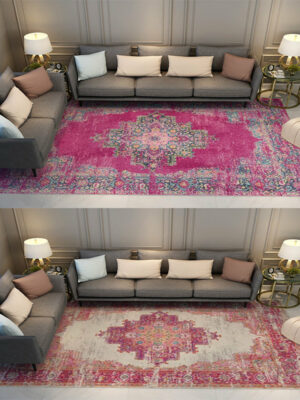 Pink Red Traditional Patterned Area Vintage Rugs for the Living Room Bedroom