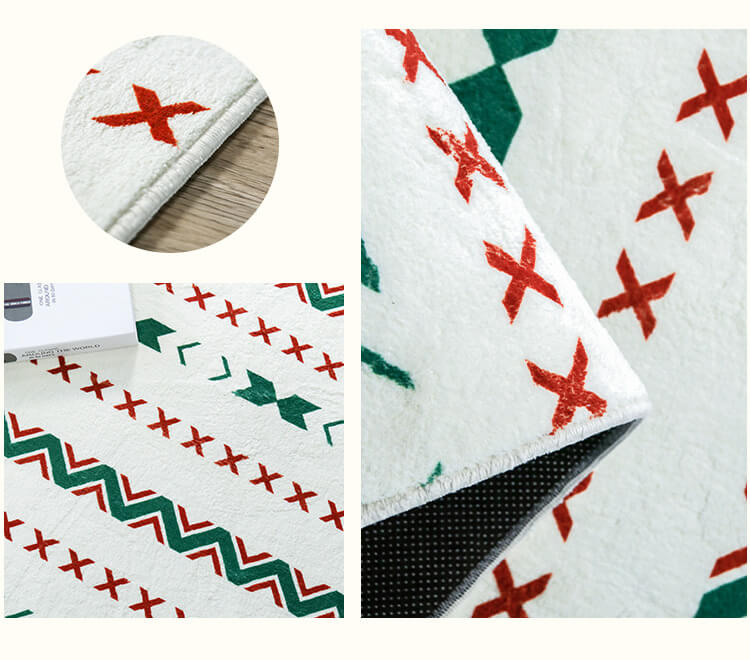 Triangle Geometric Pattern Faux Cashmere Soft Shaggy Area Rug Carpets For Living Room Bedroom Hall Office - Image 3