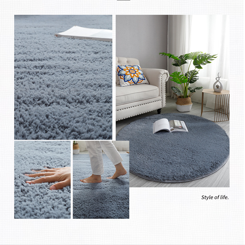 Grass Green Round Soft Comfortable Plush Rugs Living Room Bedroom Kids Room Bedside Floor Rugs - Image 2