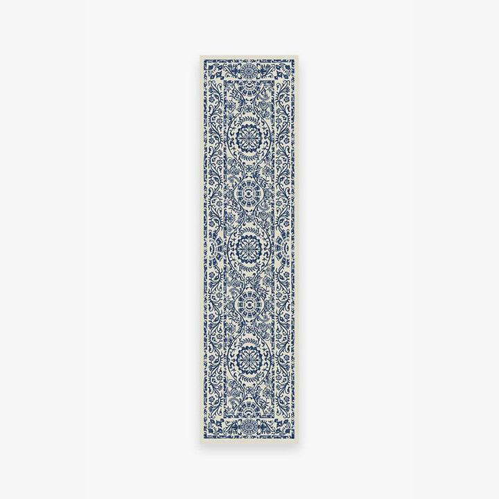Blue Traditional Floral Rugs Runners for Living Room Bedroom Hall Office Machine Washable - Image 7