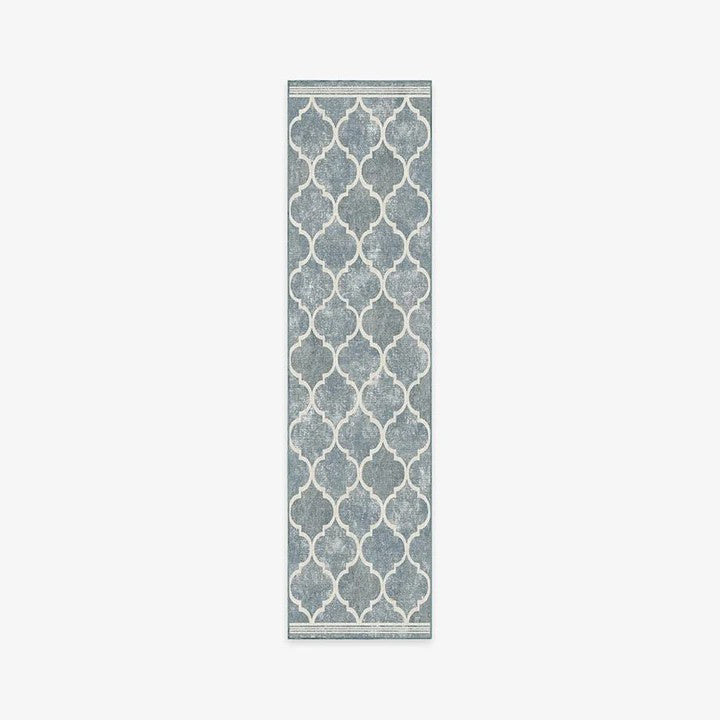Blue Modern Geometric Rugs Runners for Living Room Bedroom Hall Office Machine Washable - Image 6