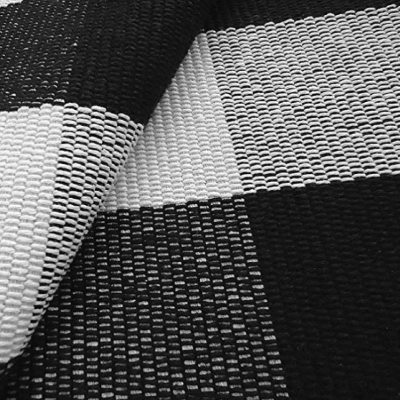 Cotton Washable Area Rugs Black and White Buffalo Check Rug Hand-Woven Lattice Plaid Floor Rugs Carpet for Living Room Bedroom - Image 4