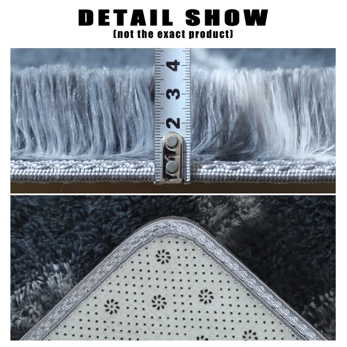 Dark Grey Round Super Soft Plain Shaggy Rugs Living Room Bedroom Kids Room Bedside Floor Rugs - Image 5