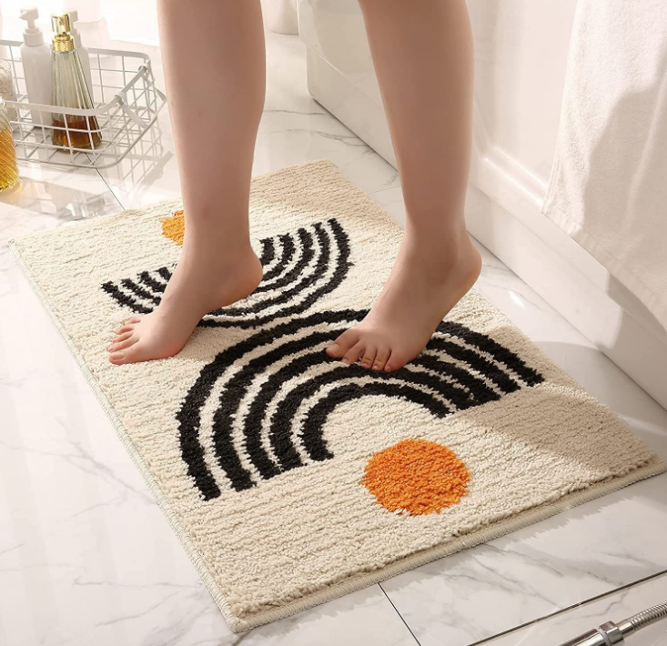 Non-Slip Soft Bath-Rugs Microfiber Bathroom/Bathtub Washable Bath Mats Plush Fluffy Beige
