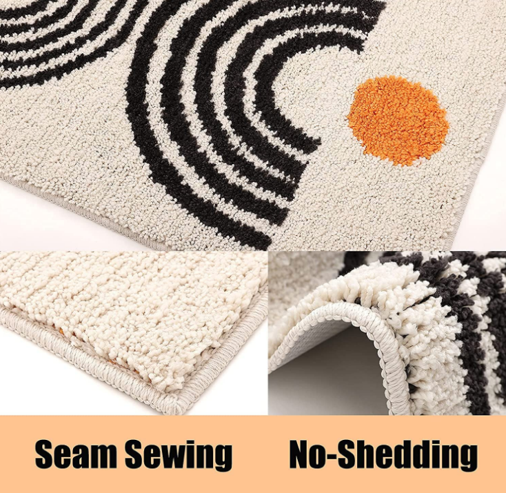 Non-Slip Soft Bath-Rugs Microfiber Bathroom/Bathtub Washable Bath Mats Plush Fluffy Beige - Image 2