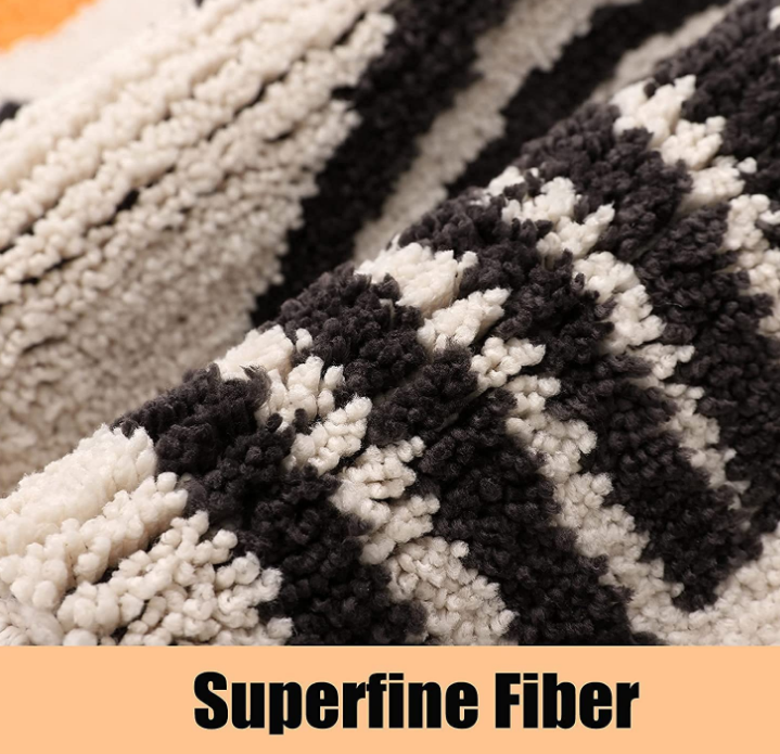 Non-Slip Soft Bath-Rugs Microfiber Bathroom/Bathtub Washable Bath Mats Plush Fluffy Beige - Image 4