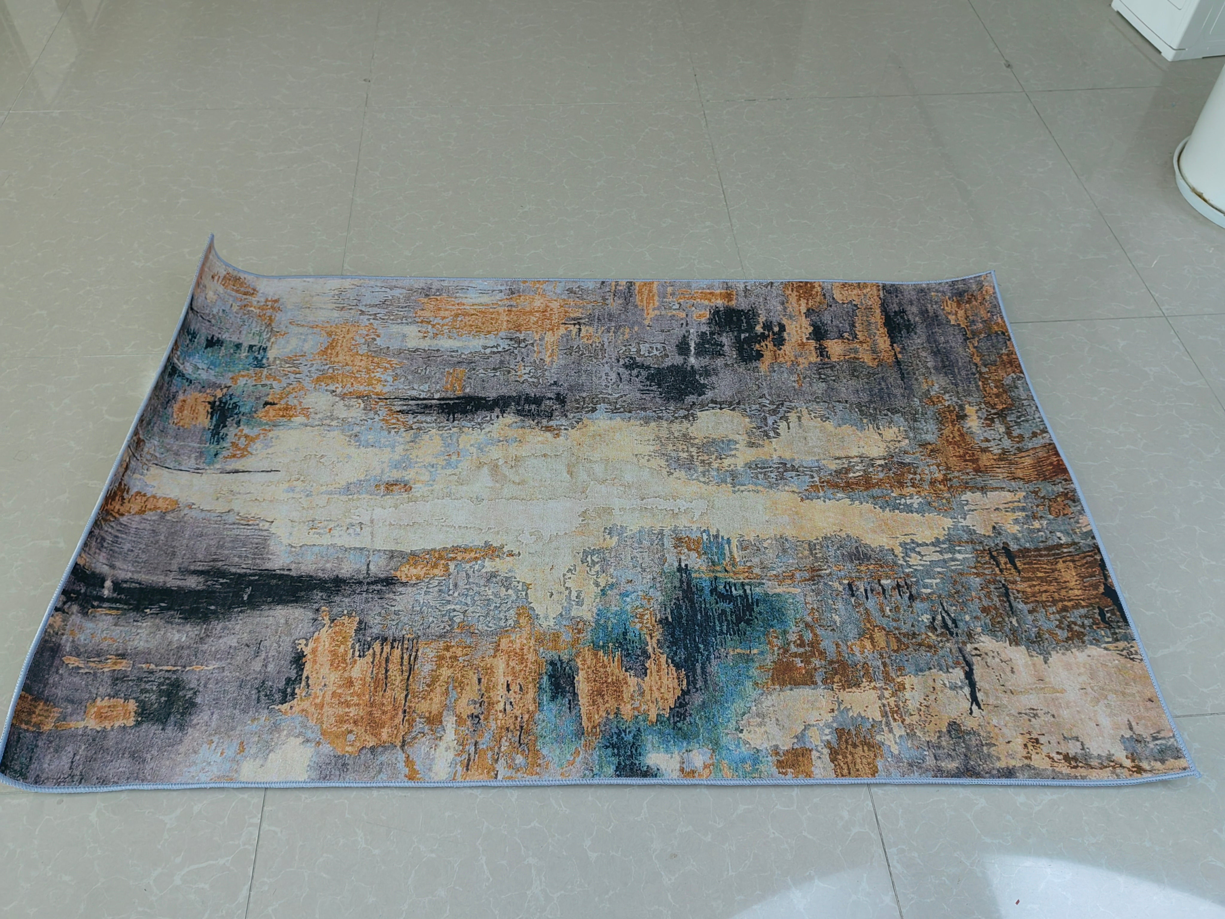 100*160 cm Concise Water Ink Stitching Pattern Modern Carpets For Bedroom Living Room Sofa Rugs - Image 2