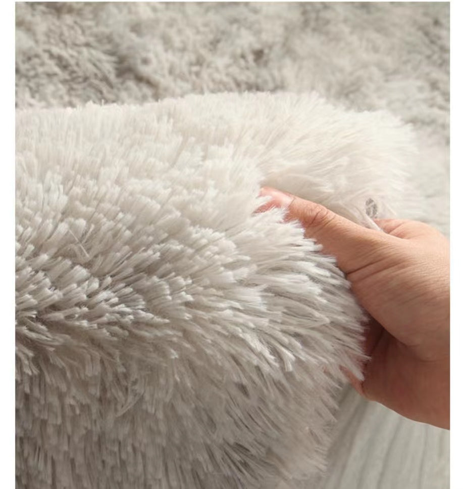 Orange-pink Color Modern Plain Rug Bedroom Living Room Sofa Rug Soft Plush Shaggy Rugs - Image 5