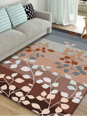160*200cm Fresh and Beautiful Leaves Pattern Modern Rugs for Living Room Dining Room Bedroom