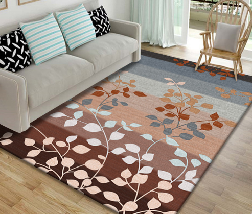 160*200cm Fresh and Beautiful Leaves Pattern Modern Rugs for Living Room Dining Room Bedroom