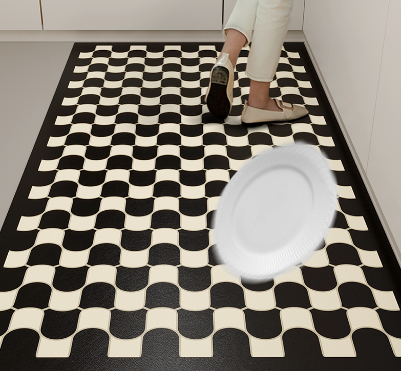 Scrubbable Kitchen Floor Mats Waterproof, Grease-proof and Non-slip PVC Foot Mats For Dirt-resistant Carpets 03 - Image 6