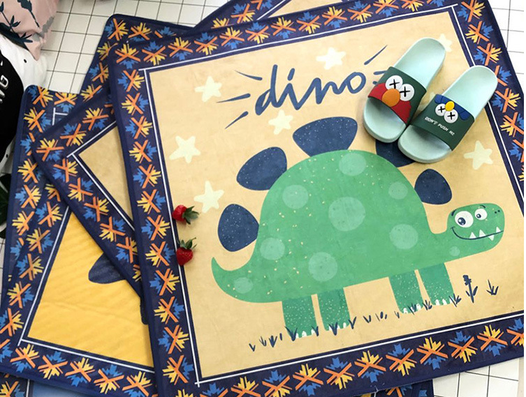 Cute Cartoon Dinosaur Children's Indoor Bedside Blanket Living Room Bedroom Study Crawl Mat Carpet Foot Mats - Image 8