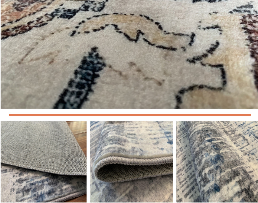 Minimalist Ink Splash Foldable Faux Cashmere Living Room Coffee Table Bedroom Rug Bedside Rug 04 - Image 3