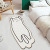 Cartoon Cat Beige Faux Cashmere Bedroom Carpet Home Living Room Study Plush Mats Bedside Carpet Window Mats