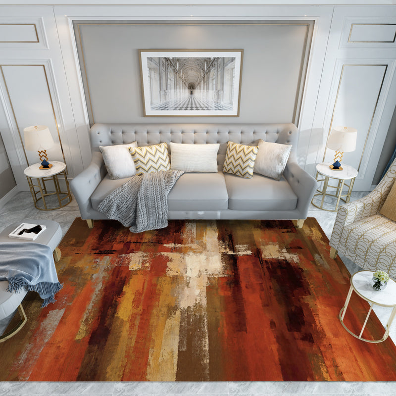 Orange Abstract Modern Patterned Area Rugs Polyester Carpets for Office Living Room Dining Room Bedroom Hall - Image 4