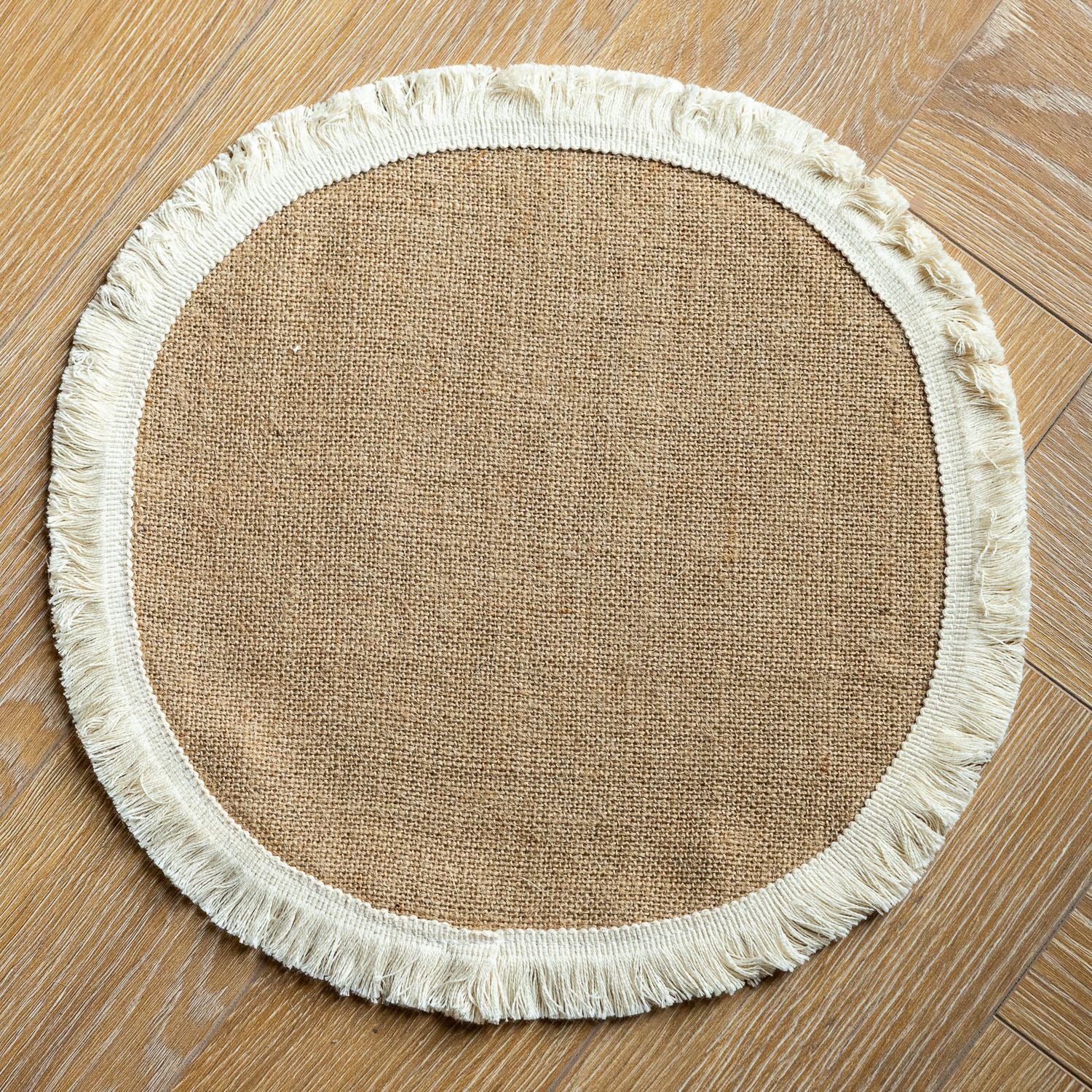 Vintage Jute Tassel Table Runner Round Bowl Mat Rectangular Heat Insulating Placemat 01 - Image 5