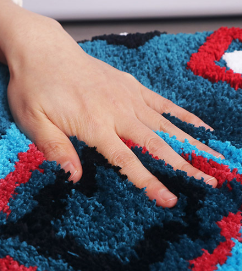 Blue Bohemian Tassels Extra Soft Flocking Bath Mats Absorbent Non-Slip Bathroom Rugs 09 - Image 2