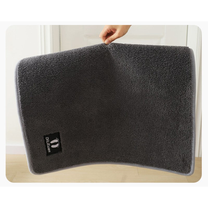 Comfy Dark Grey Super Fibre Soft Shaggy Plain Floor Rugs Entryway Bathroom Door Mats Anti-slip Mat - Image 3