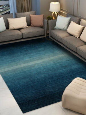 Blue Modern Abstract Patterned Simple Rugs for Living Room Dining Room Bedroom Hall