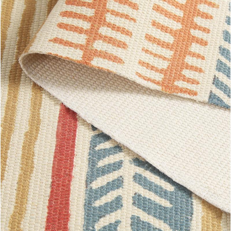 Moroccan Geometric Pattern Cotton Area Rug with Tassel Hand Woven Floor Carpet Rug for Living Room Bedroom - Image 3