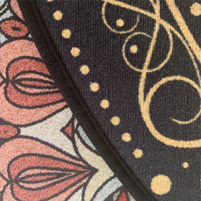 Beautiful Red Round Printed Patterned Vintage Style Rugs Living Room Bedroom Office Anti-slip Area Floor Mats - Image 6