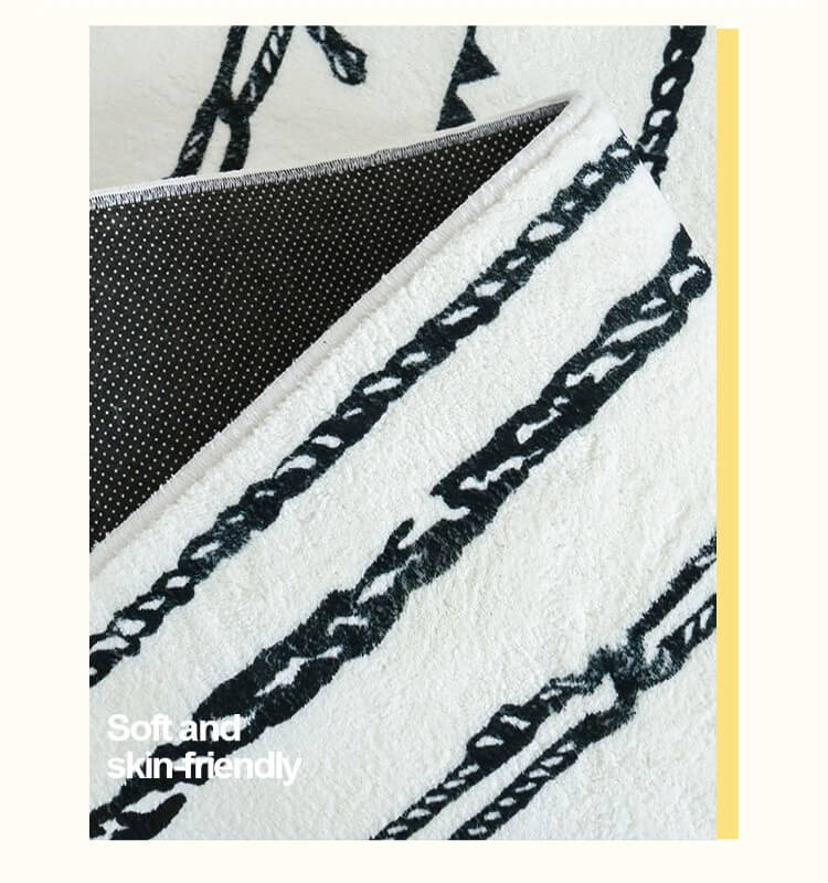 Colorful Paw Prints and Bones Pattern Faux Cashmere Soft Shaggy Area Rug Carpets For Living Room Bedroom Hall Office - Image 4