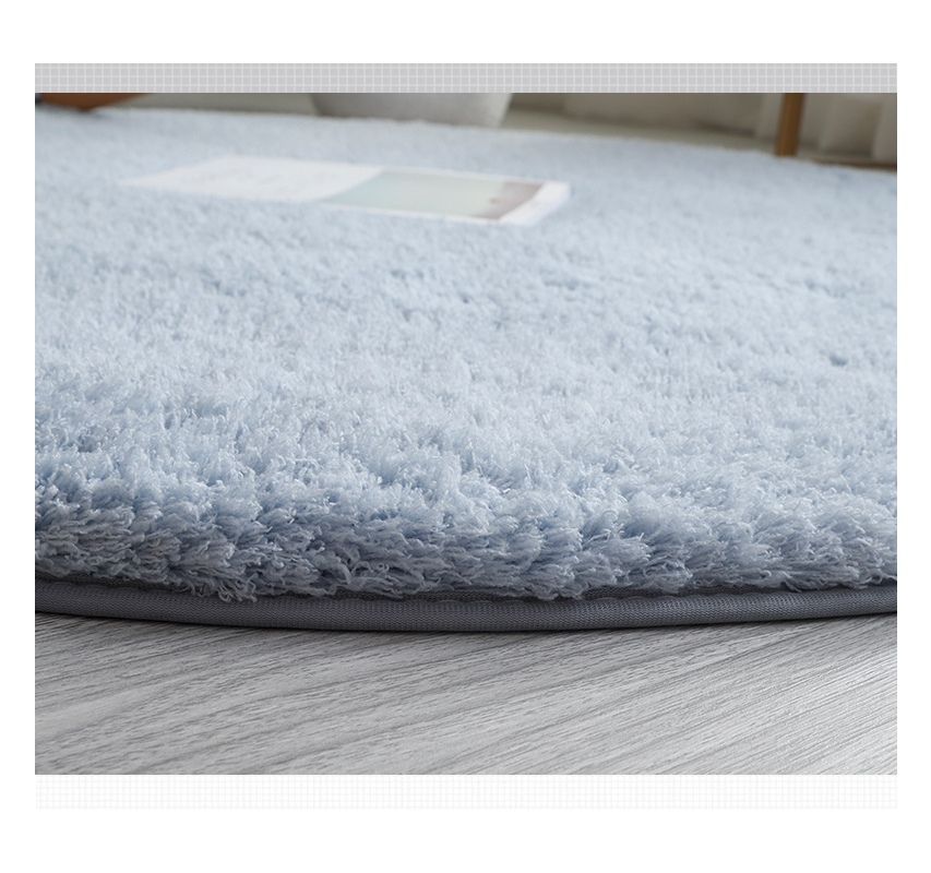 White Simple Round Modern Lambs Wool Comfy Plush Rugs For Living Room Kids Room Bedroom Bedside Carpet - Image 3