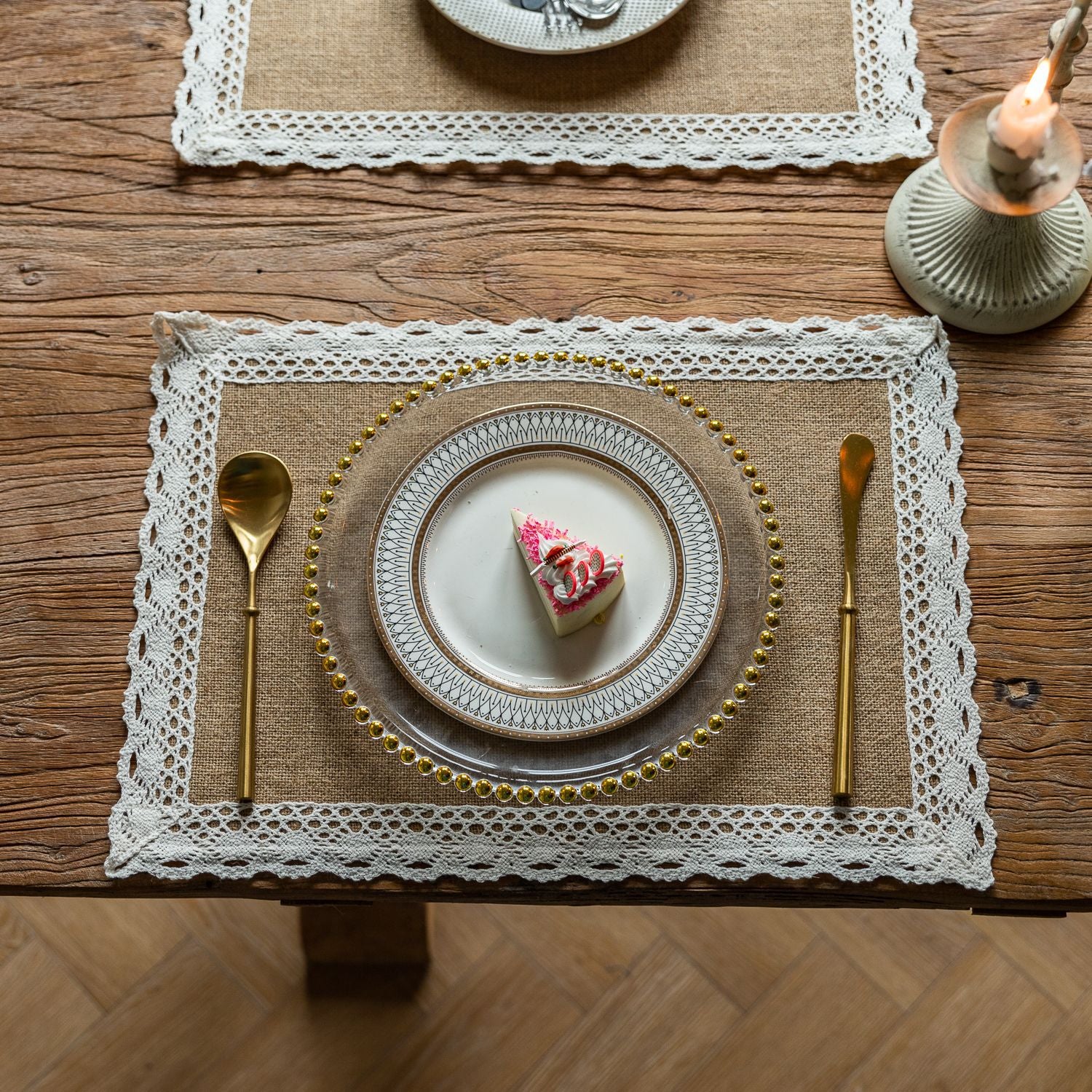 Vintage Jute Tassel Table Runner Round Bowl Mat Rectangular Heat Insulating Placemat 04 - Image 2