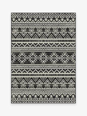 Modern Black Geometric Rugs for Living Room Bedroom Hall Office Machine Washable