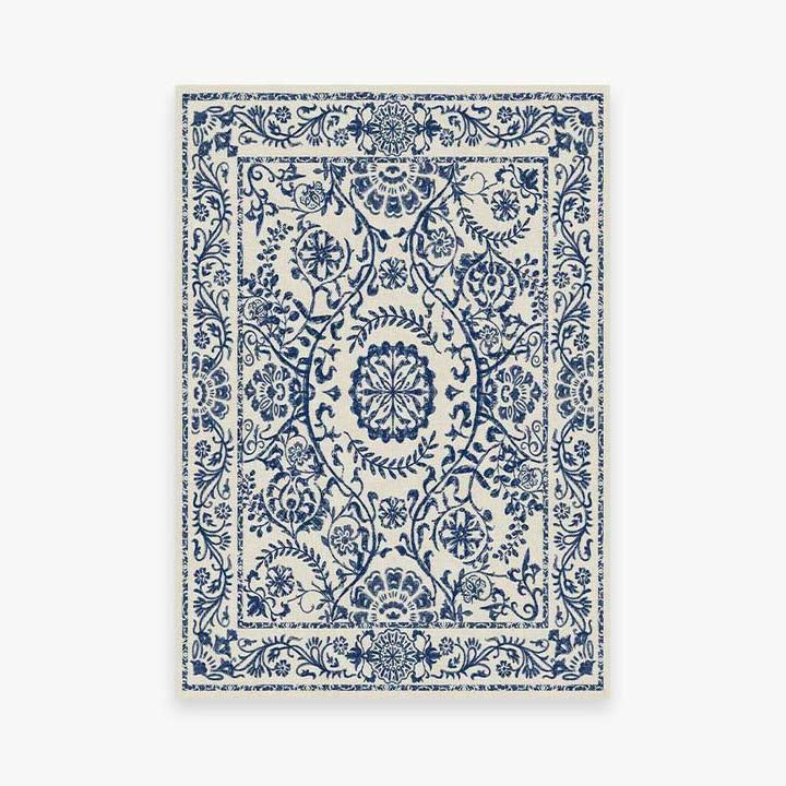 Blue Traditional Floral Rugs Runners for Living Room Bedroom Hall Office Machine Washable - Image 9