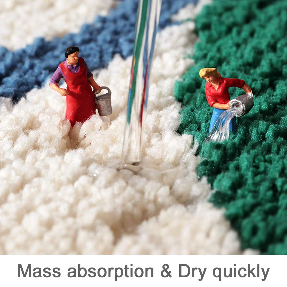 Extra Soft Flannel Bath Mats Absorbent Non-Slip Bathroom Rugs Leaves - Image 5