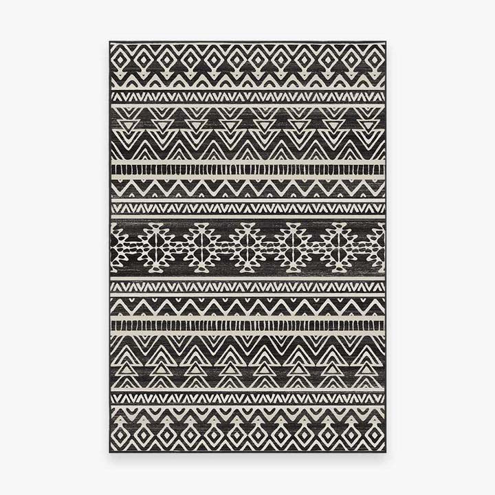 Modern Black Geometric Rugs for Living Room Bedroom Hall Office Machine Washable - Image 9