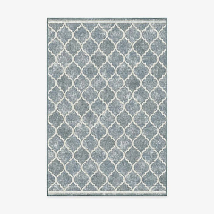 Blue Modern Geometric Rugs Runners for Living Room Bedroom Hall Office Machine Washable - Image 9