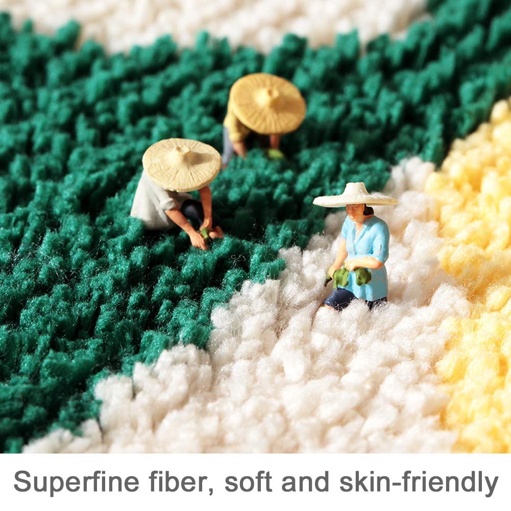 Irregular Colorful Fresh Happy Flower Extra Soft Flocking Bath Mats Absorbent Non-Slip Bathroom Rugs - Image 3