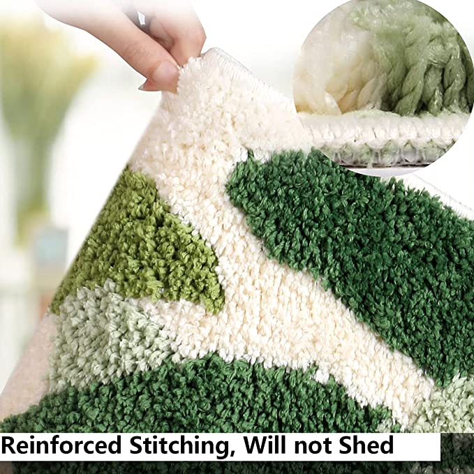 Extra Soft Flocking Bath Mats Absorbent Non-Slip Bathroom Rugs Leaves - Image 4