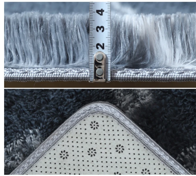 Silver-grey Colour Modern Plain Carpet Bedroom Living Room Sofa Rugs Soft Plush Shaggy Rugs - Image 2